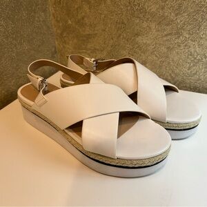 Chic Cream Cross-Strap Platform Sandals